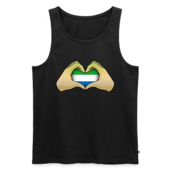 Sierra Leone - Männer Premium Bio Tank Top - Schwarz - Vorne - AI Model Male 178 light (178cm)