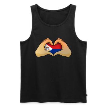 Sint Maarten - Men's Premium Organic Tank Top - black - Front - AI Model Male 178 light (178cm)