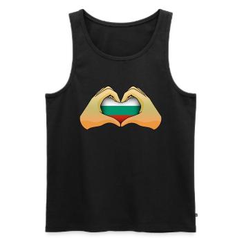 Bulgarien - Männer Premium Bio Tank Top - Schwarz - Vorne - AI Model Male 178 light (178cm)