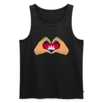Cambodia - Men's Premium Organic Tank Top - black - Front - AI Model Male 178 light (178cm)