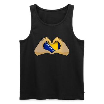 Bosnia and Herzegovina - Men's Premium Organic Tank Top - black - Front - Michal (187cm)