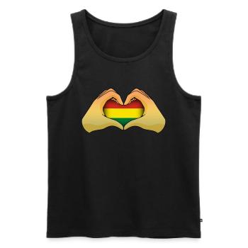 Bolivia - Men's Premium Organic Tank Top - black - Front - AI Model Male 178 light (178cm)