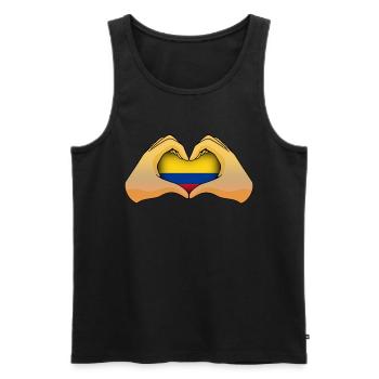 Colombia - Men's Premium Organic Tank Top - black - Front - Michal (187cm)