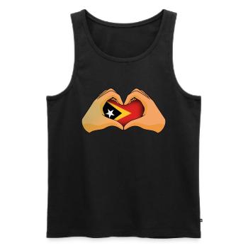 East Timor - Men's Premium Organic Tank Top - black - Front - AI Model Male 178 light (178cm)