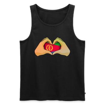 Eritrea - Männer Premium Bio Tank Top - Schwarz - Vorne - AI Model Male 178 light (178cm)