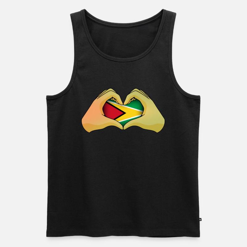 Guyana - Männer Premium Bio Tank Top - Schwarz
