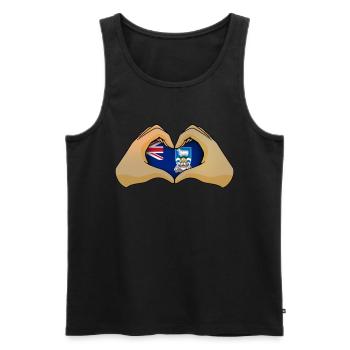 Falkland Islands - Men's Premium Organic Tank Top - black - Front - AI Model Male 178 light (178cm)
