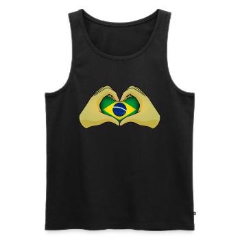 Brasilien - Männer Premium Bio Tank Top - Schwarz - Vorne - AI Model Male 178 light (178cm)