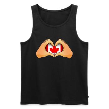 Kanada - Männer Premium Bio Tank Top - Schwarz - Vorne - AI Model Male 178 light (178cm)