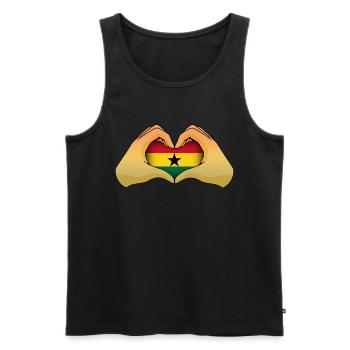 Ghana - Men's Premium Organic Tank Top - black - Front - AI Model Male 178 light (178cm)