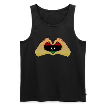 Libyen - Männer Premium Bio Tank Top - Schwarz - Vorne - AI Model Male 178 light (178cm)