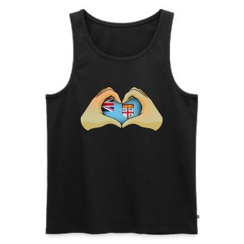 Fidschi - Männer Premium Bio Tank Top - Schwarz - Vorne - AI Model Male 178 light (178cm)