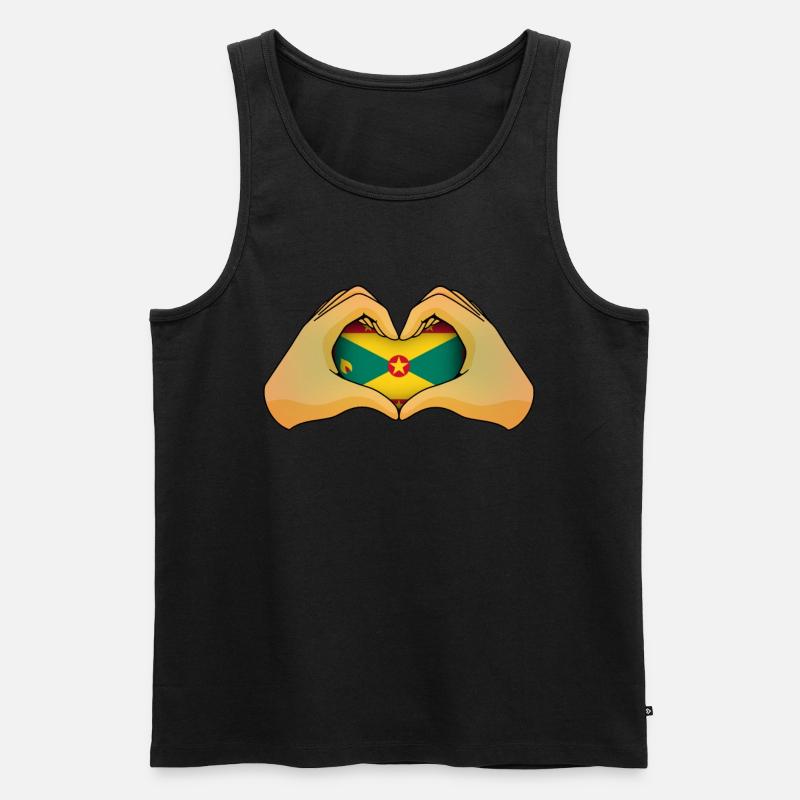 Grenada - Männer Premium Bio Tank Top - Schwarz