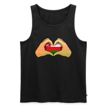 Oman - Men's Premium Organic Tank Top - black - Front - AI Model Male 178 light (178cm)
