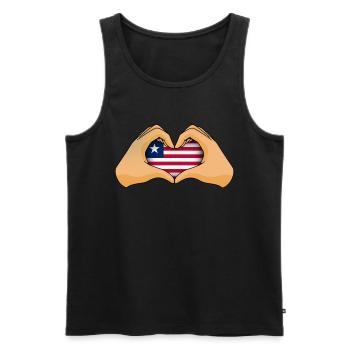 Liberia - Männer Premium Bio Tank Top - Schwarz - Vorne - AI Model Male 178 light (178cm)