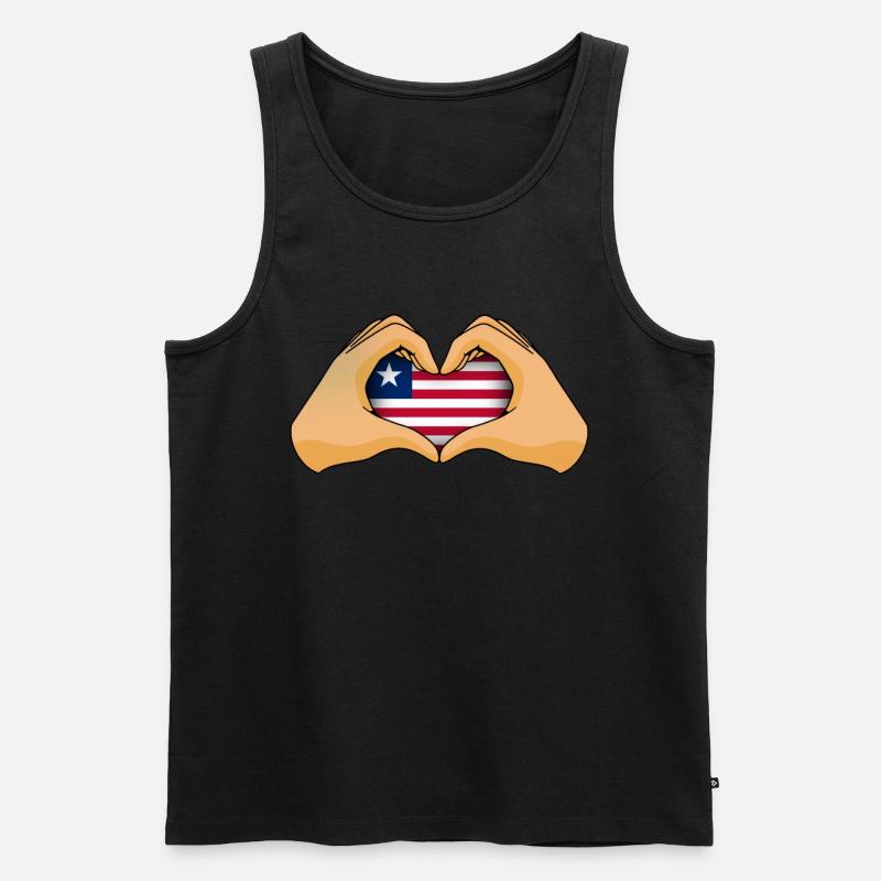 Liberia - Männer Premium Bio Tank Top - Schwarz