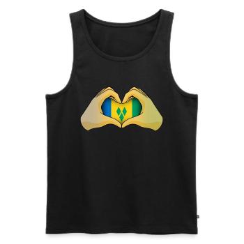 St. Vincent und die Grenadinen - Männer Premium Bio Tank Top - Schwarz - Vorne - AI Model Male 178 light (178cm)