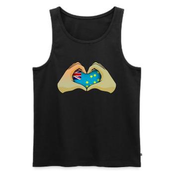 Tuvalu - Men's Premium Organic Tank Top - black - Front - AI Model Male 178 light (178cm)