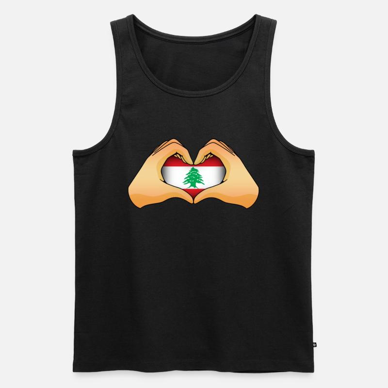Libanon - Männer Premium Bio Tank Top - Schwarz