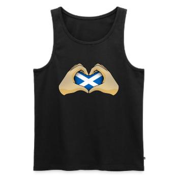 Scotland - Men's Premium Organic Tank Top - black - Front - AI Model Male 178 light (178cm)