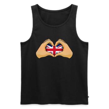 Großbritannien - Männer Premium Bio Tank Top - Schwarz - Vorne - AI Model Male 178 light (178cm)