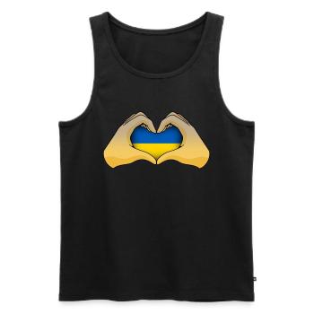 Ukraine - Men's Premium Organic Tank Top - black - Front - AI Model Male 178 light (178cm)