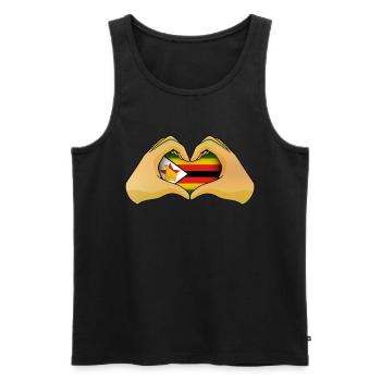 Zimbabwe - Men's Premium Organic Tank Top - black - Front - AI Model Male 178 light (178cm)