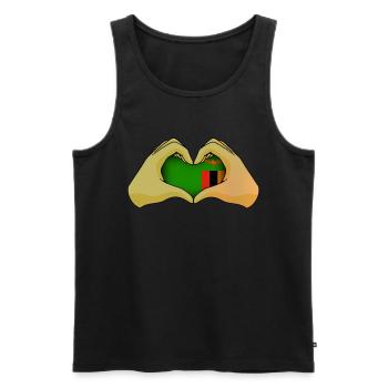 Sambia - Männer Premium Bio Tank Top - Schwarz - Vorne - AI Model Male 178 light (178cm)