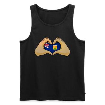 Turks und Caicosinseln - Männer Premium Bio Tank Top - Schwarz - Vorne - AI Model Male 178 light (178cm)