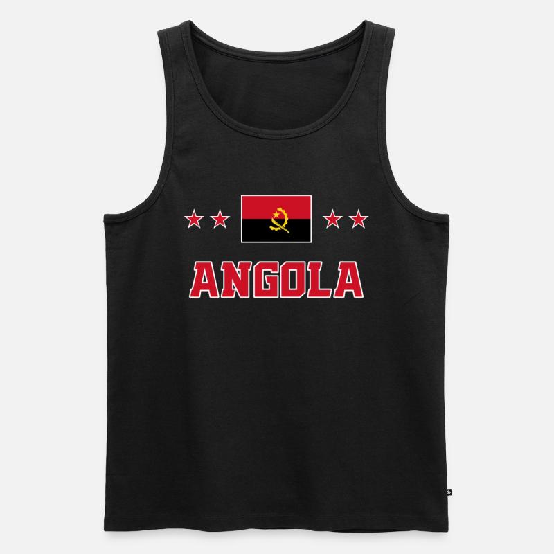 Angola - Männer Premium Bio Tank Top - Schwarz