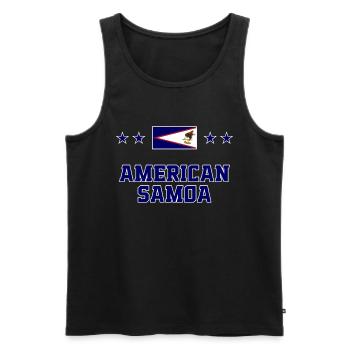 American Samoa - Men's Premium Organic Tank Top - black - Front - AI Model Male 178 light (178cm)