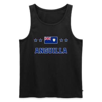 Anguilla - Männer Premium Bio Tank Top - Schwarz - Vorne - AI Model Male 178 light (178cm)