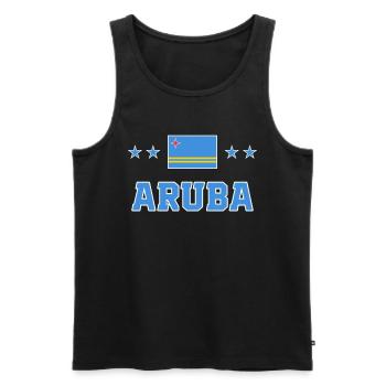Aruba - Männer Premium Bio Tank Top - Schwarz - Vorne - AI Model Male 178 light (178cm)