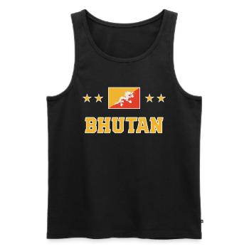Bhutan - Men's Premium Organic Tank Top - black - Front - AI Model Male 178 light (178cm)