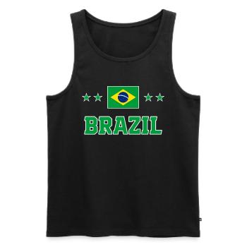 Brasilien - Männer Premium Bio Tank Top - Schwarz - Vorne - Michal (187cm)