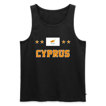Zypern - Männer Premium Bio Tank Top - Schwarz - Vorne - AI Model Male 178 light (178cm)