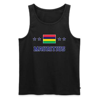 Mauritius - Men's Premium Organic Tank Top - black - Front - AI Model Male 178 light (178cm)