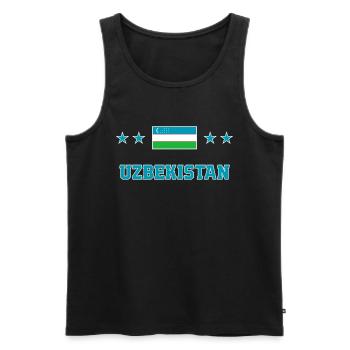 Ouzbékistan - Débardeur bio Premium Homme - noir - Devant - AI Model Male 178 light (178cm)