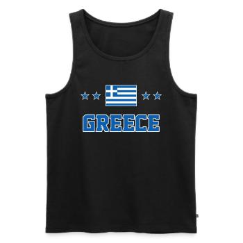 Griechenland - Männer Premium Bio Tank Top - Schwarz - Vorne - AI Model Male 178 light (178cm)