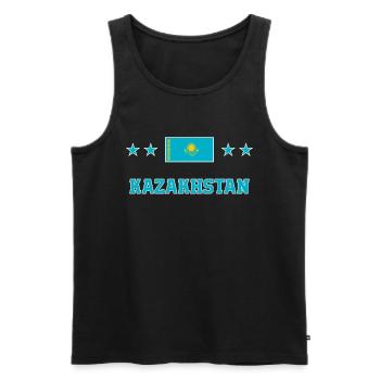Kazakhstan - Débardeur bio Premium Homme - noir - Devant - AI Model Male 178 light (178cm)