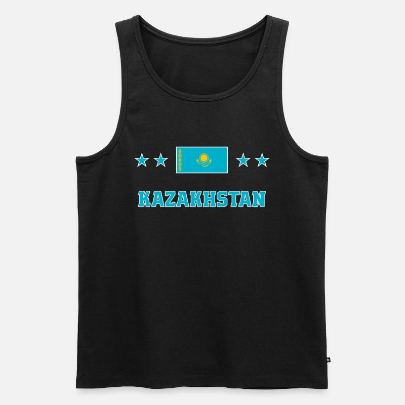 Kasachstan - Männer Premium Bio Tank Top - Schwarz