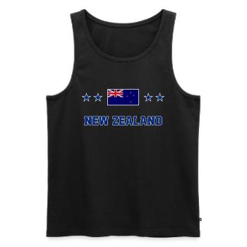 Nouvelle Zélande - Débardeur bio Premium Homme - noir - Devant - AI Model Male 178 light (178cm)