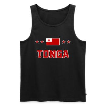 Tonga - Débardeur bio Premium Homme - noir - Devant - AI Model Male 178 light (178cm)
