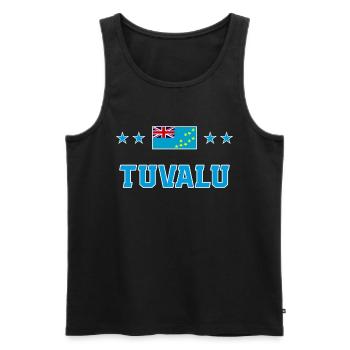 Tuvalu - Men's Premium Organic Tank Top - black - Front - AI Model Male 178 light (178cm)