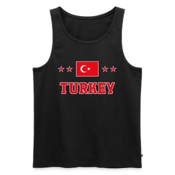 Turkey - Men's Premium Organic Tank Top - black - Front - Michal (187cm)