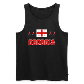 Georgien - Männer Premium Bio Tank Top - Schwarz - Vorne - AI Model Male 178 light (178cm)