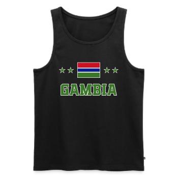 Gambie - Débardeur bio Premium Homme - noir - Devant - AI Model Male 178 light (178cm)
