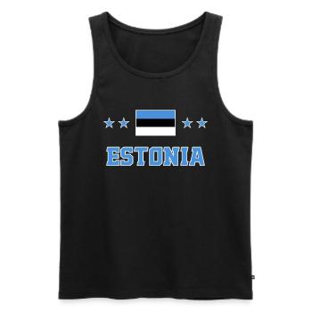 Estland - Männer Premium Bio Tank Top - Schwarz - Vorne - AI Model Male 178 light (178cm)