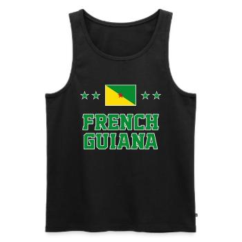 Guyane française - Débardeur bio Premium Homme - noir - Devant - AI Model Male 178 light (178cm)