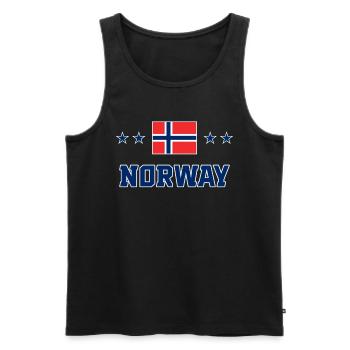 Norvège - Débardeur bio Premium Homme - noir - Devant - AI Model Male 178 light (178cm)